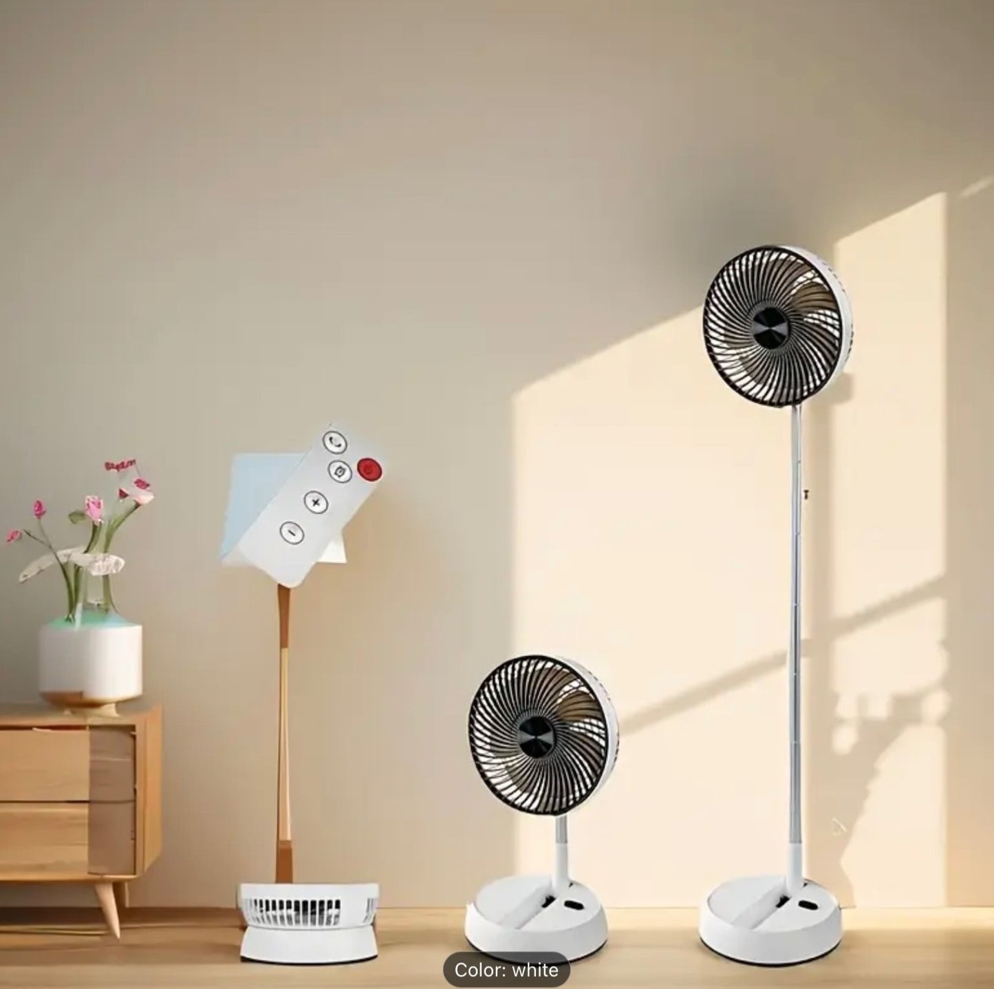 Deluxe Foldable Oscillating Pedestal Stand Fan Remote Control Timer Quiet Speed