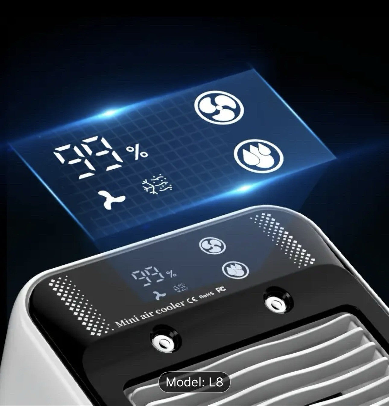 Portable Air Cooler Ice Mist Fan Desktop USB Rechargeable Summer Cooling Fan NEW