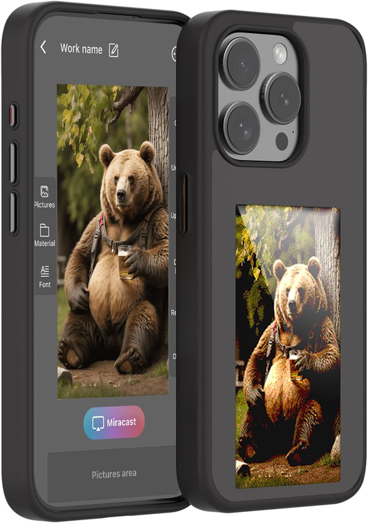 DIY E-Ink Phone Pro 16 Case Silicone Shockproof Smart NFC AI Ink Stylish Screen