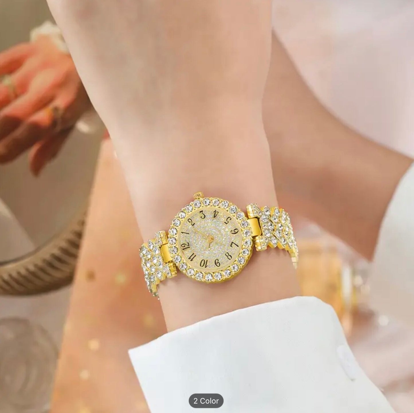 Glamorous Women’s Girls Quartz Watch & 3pc Jewellery Set – Elegant Fashion Gift
