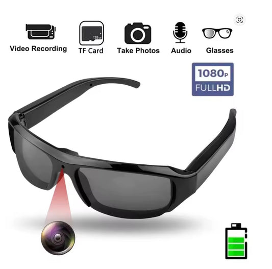 Smart HD wireless Video Glasses 32GB Card 120° Lens 180 Min Battery Waterproof