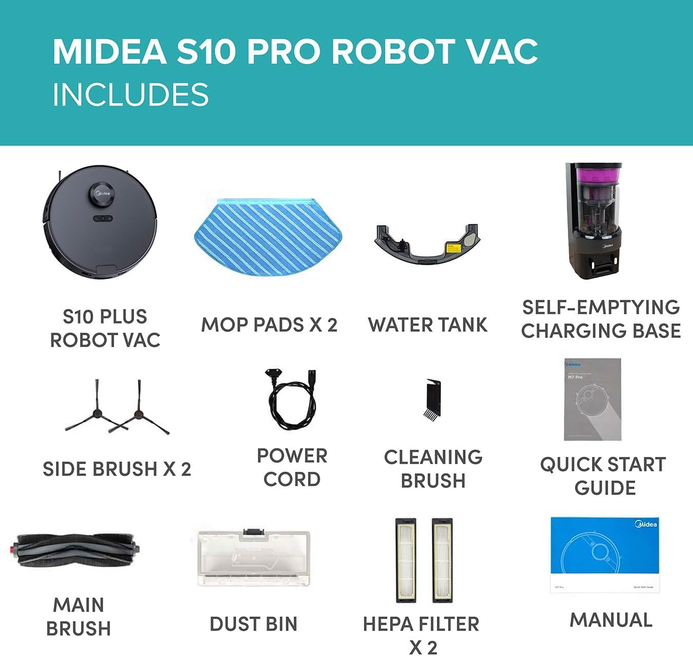 Midea S10 plus 2in1 Robot Vacuum Cleaner & Mop LiDAR Self-empty Station Upgraded