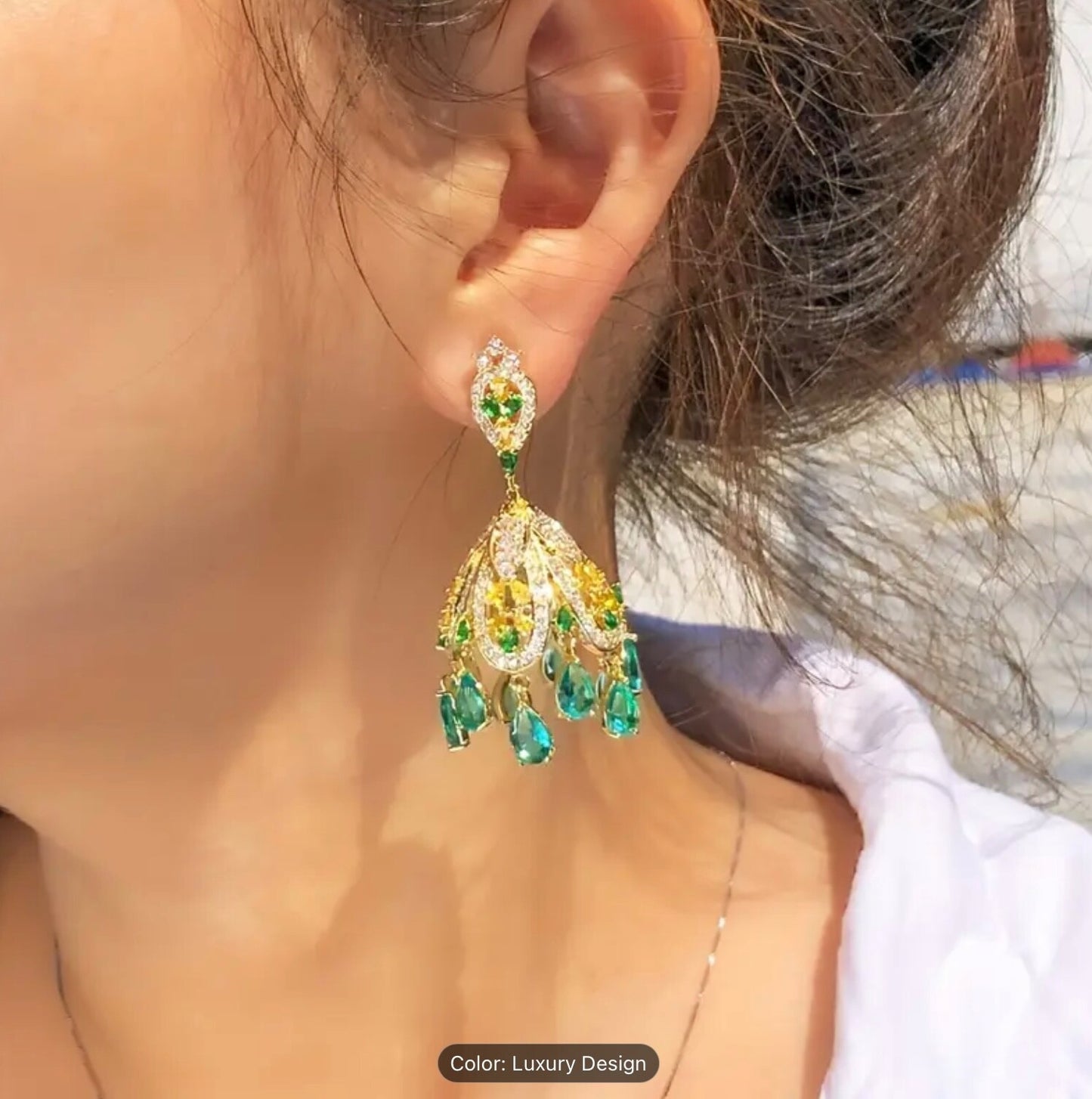 Elegant Earrings Tassel Women Fashion Long Water Drop Zirconia Gift Jewellery