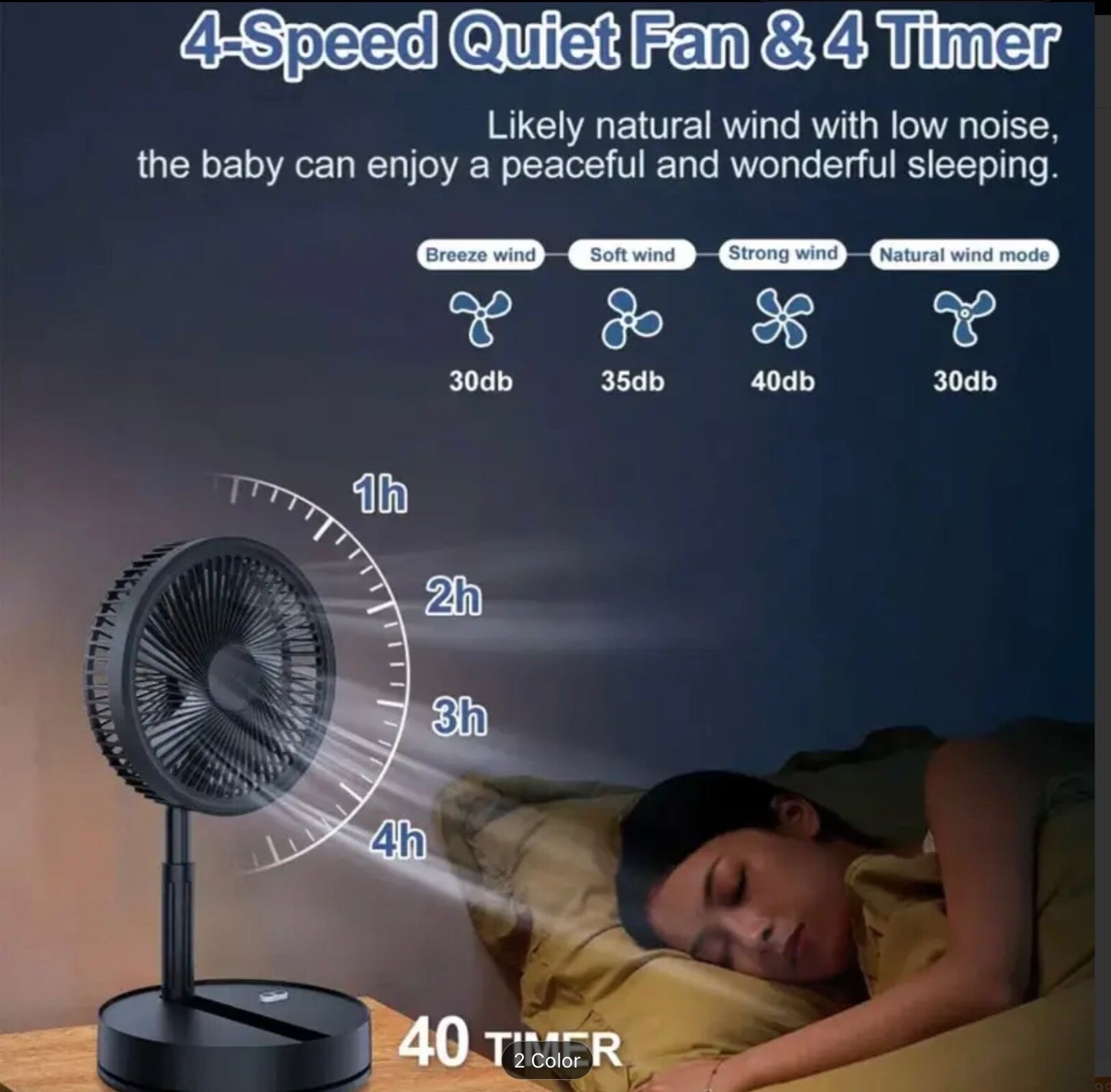 Deluxe Foldable Oscillating Pedestal Stand Fan Remote Control Timer Quiet Speed