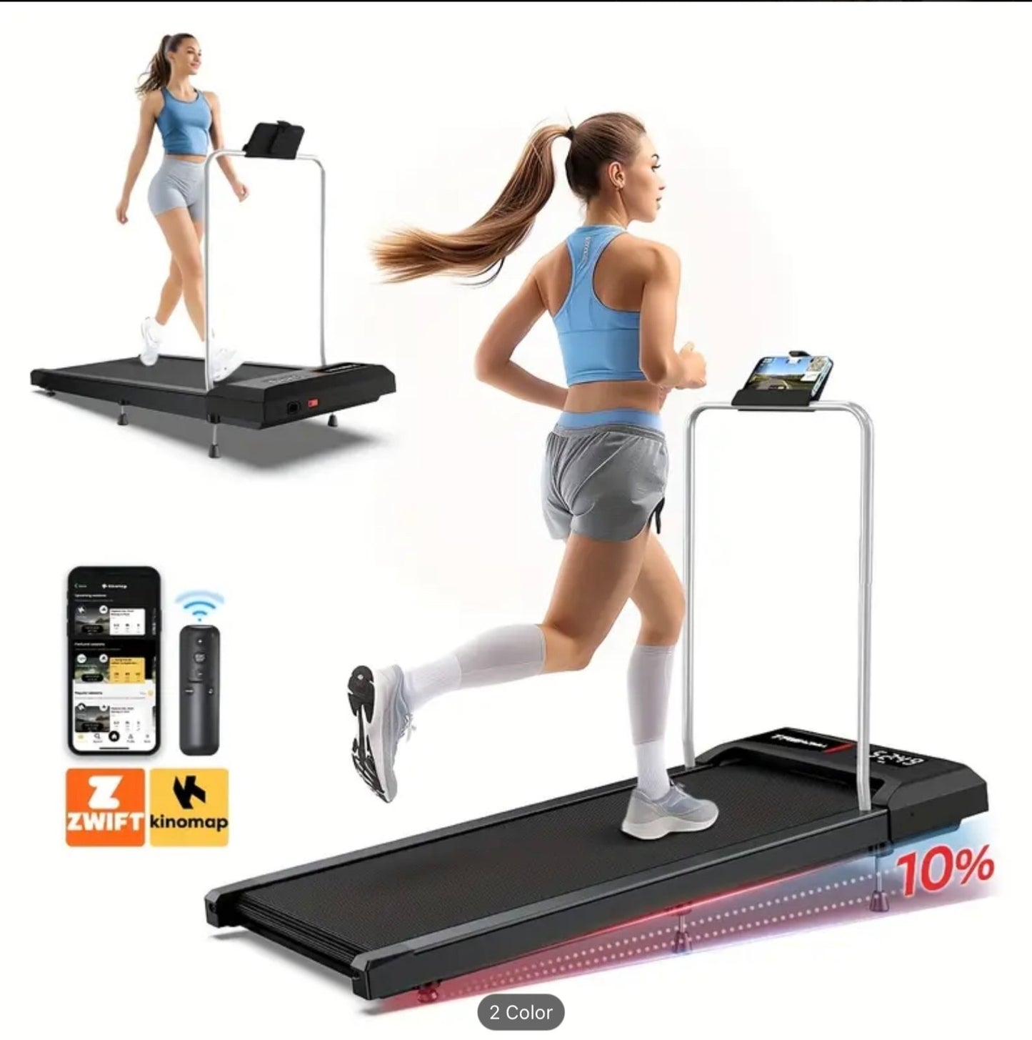 Walking Pad Treadmill Electric Incline Fitness Machine Home Under Desk Remote