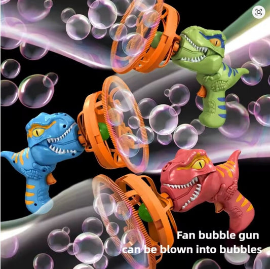 Dinosaur Bubble Blower Fan Gun Toy for Kids |  Electric Summer Outdoor Fun Gifts