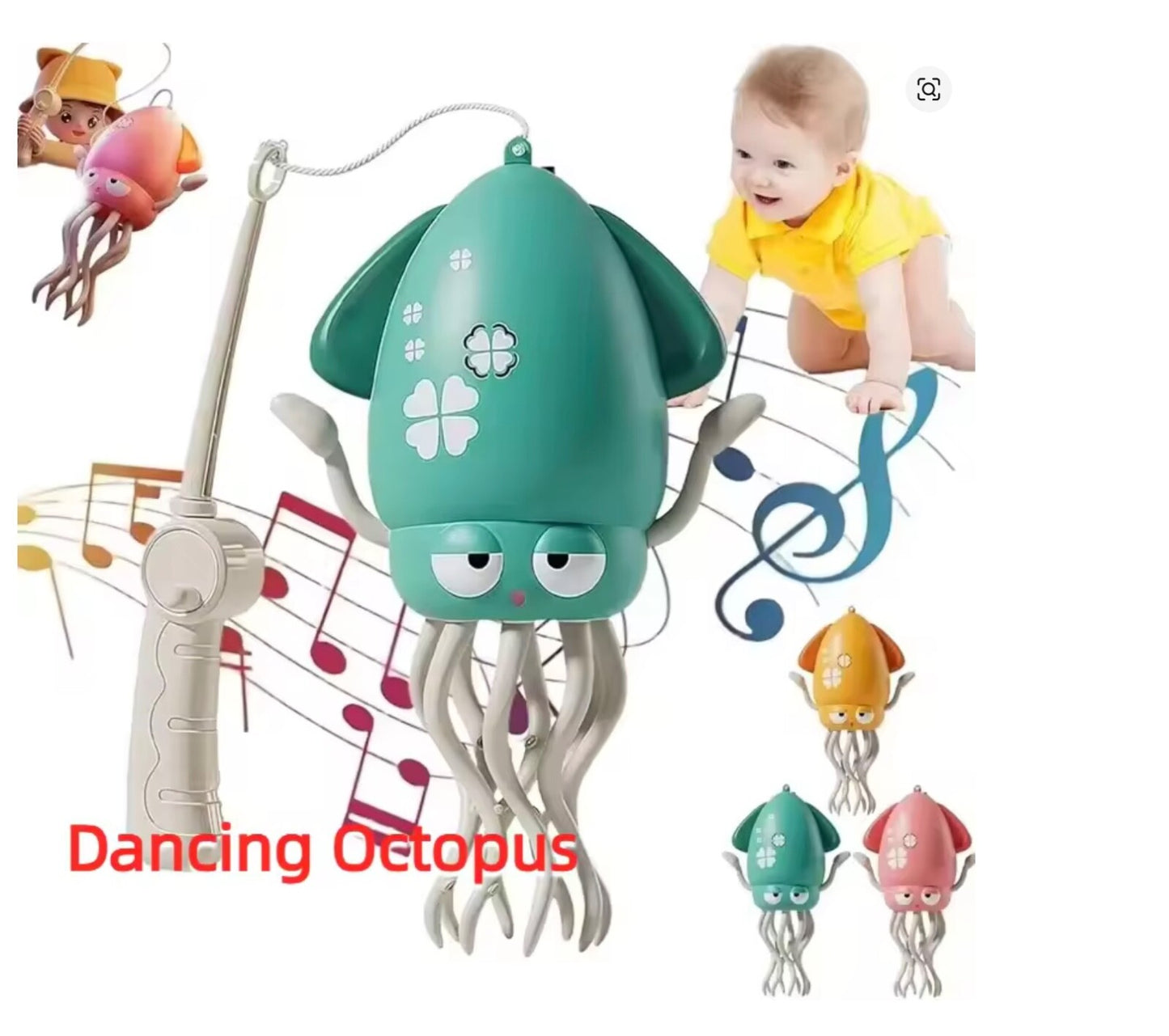 Electric Crawling Octopus Toy Auto-Avoid Smart Music Dancing Robotics Kids Toy