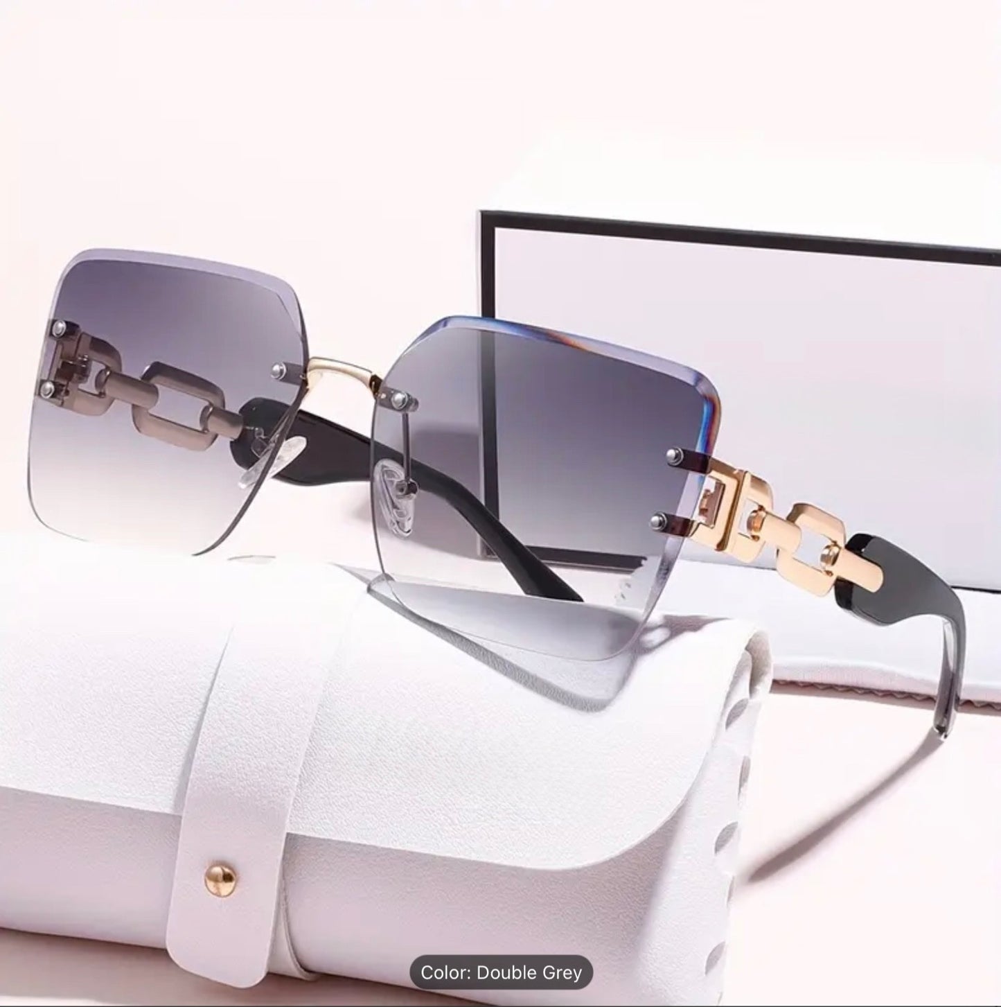 Women 2025 Sunglasses Ladies Fashion Square Frameless Retro UV400 Lightweight