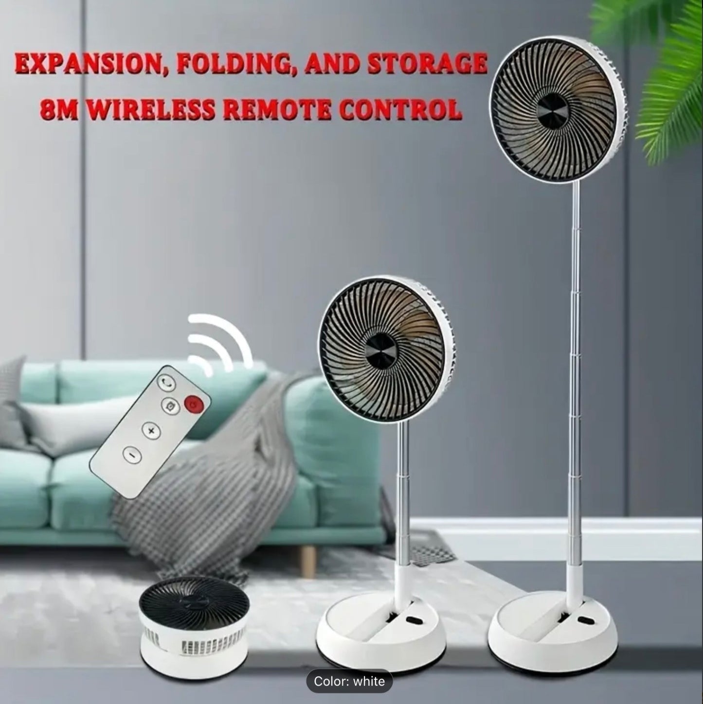 Deluxe Foldable Oscillating Pedestal Stand Fan Remote Control Timer Quiet Speed