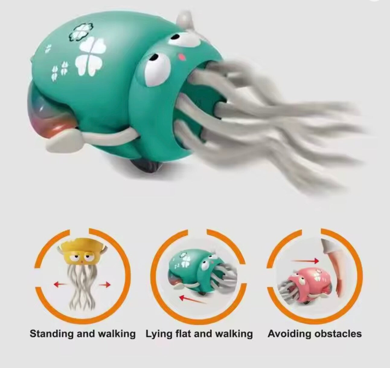 Electric Crawling Octopus Toy Auto-Avoid Smart Music Dancing Robotics Kids Toy