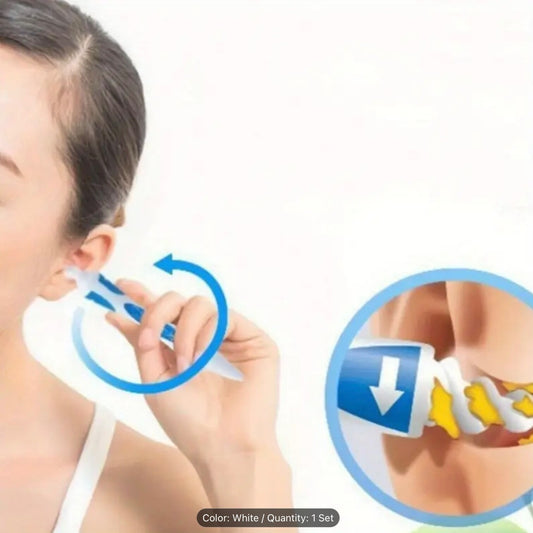 Soft Spiral Swab Earwax Smart Tool Cleaner Removal Safe 7pc Kit Reuse & Washable