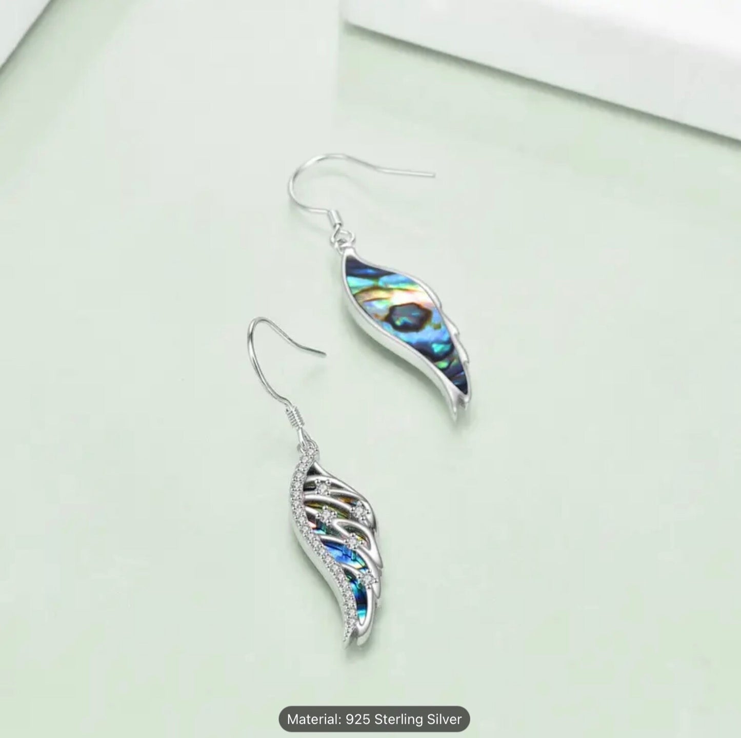 925 Sterling Silver Angel Wings Dangle Drop Earrings Gift Women Girls Jewellery