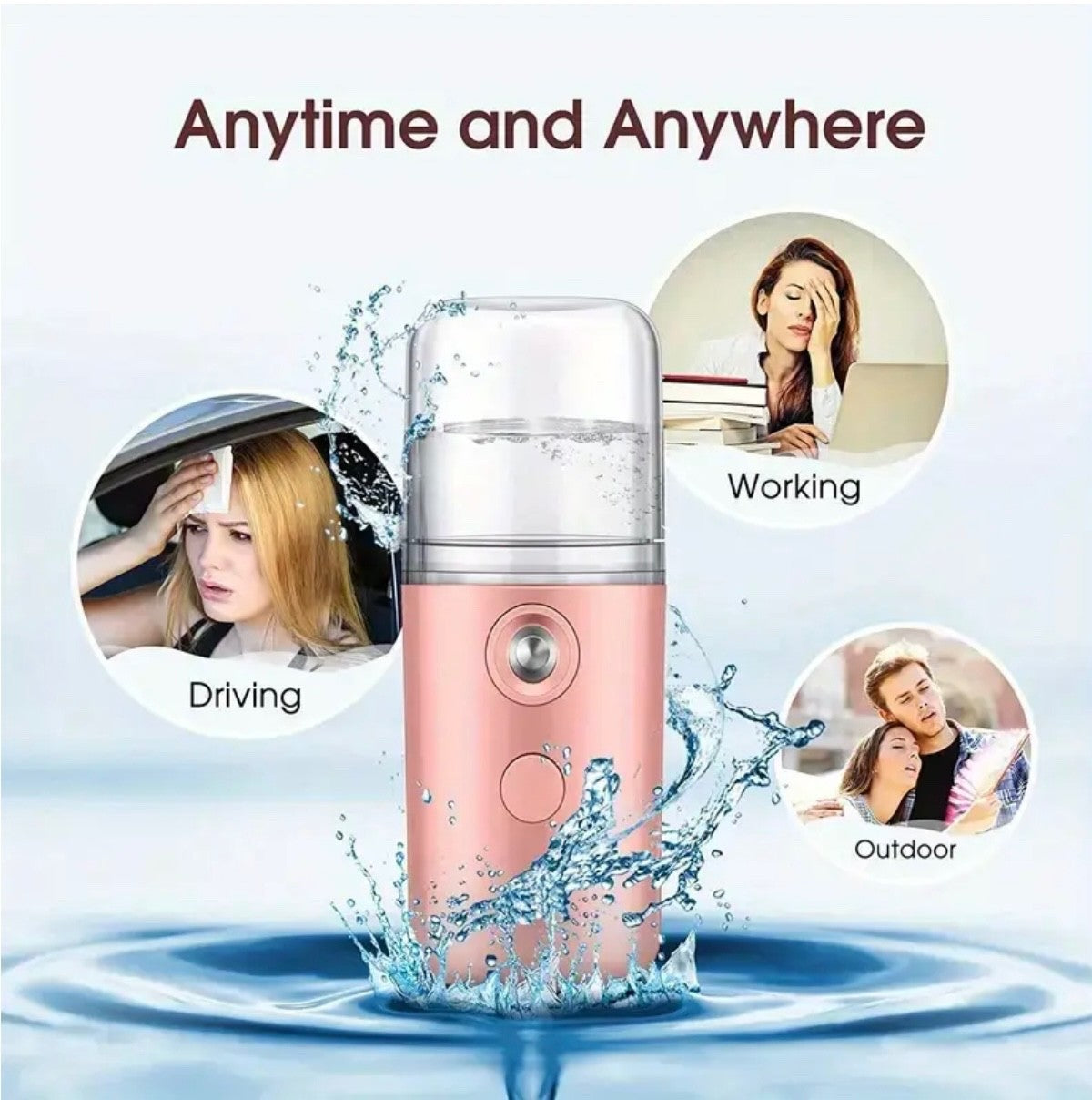 Hydration Sprayer UK Facial Mister Spray Machine Handy Cool Nano USB Mist GlowUp
