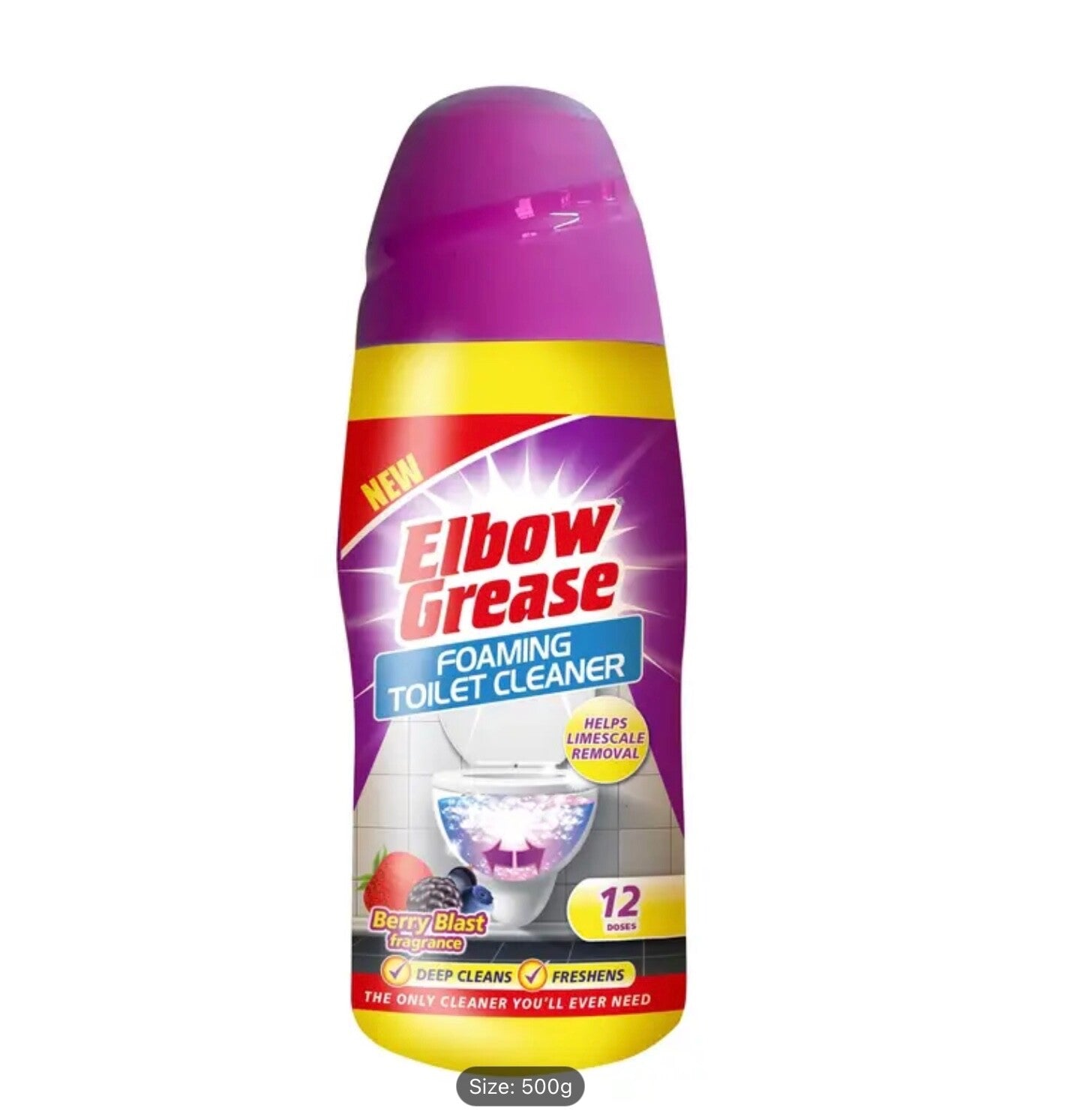 Elbow Grease Foaming Toilet Cleaner Berry Blast 500g Deep Clean Fresh Powder Kit