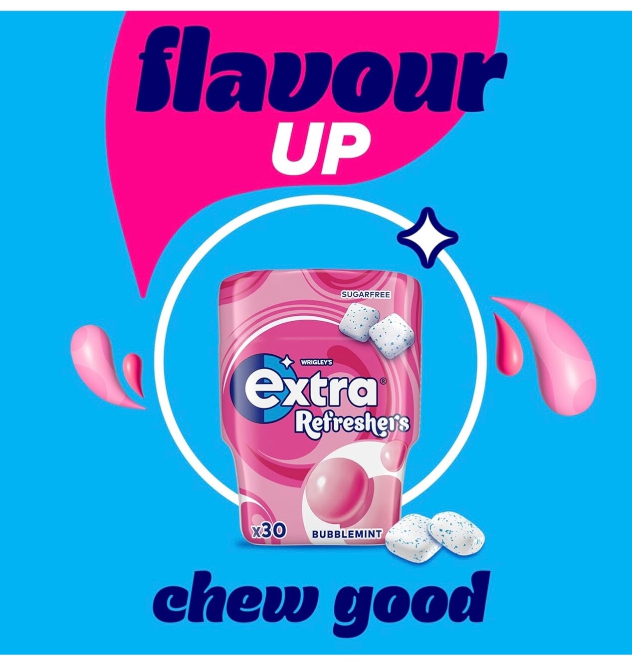 Wrigley’s Extra Refreshers Sugarfree Chewing Gum 30pcs - Tropical & Bubble Mint!
