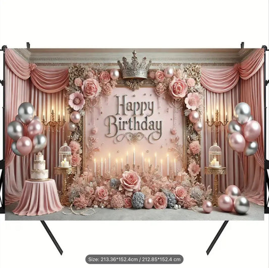 Large Backdrop Kids Birthday Banner Party Background Decor Photography Props