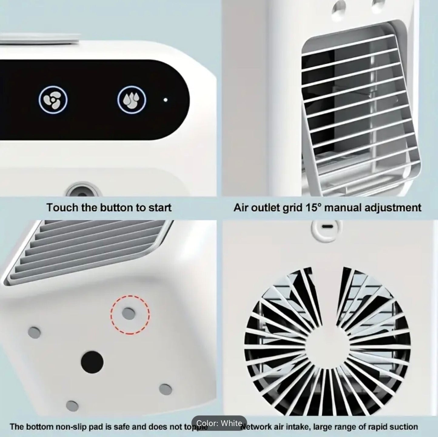 Portable Air Cooler Ice Mist Fan Desktop USB Rechargeable Summer Cooling Fan Gem
