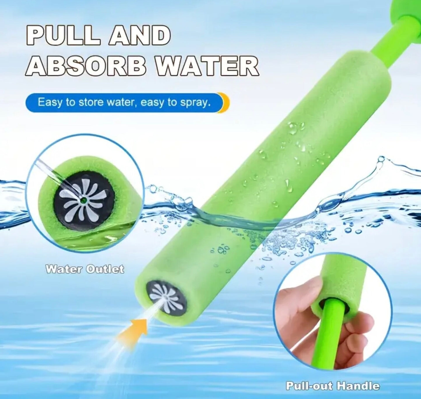 3 Foam Water Gun Blaster Pistol Kids Pack Outdoor Pool 1000 Kids Water Balloons