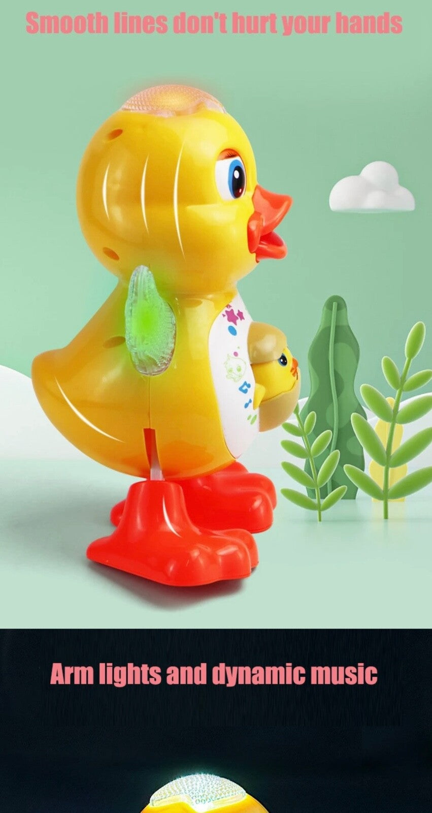 Electric Dancing Duck Music Lights Flashing & Blinking Eyes Educational Kids Toy