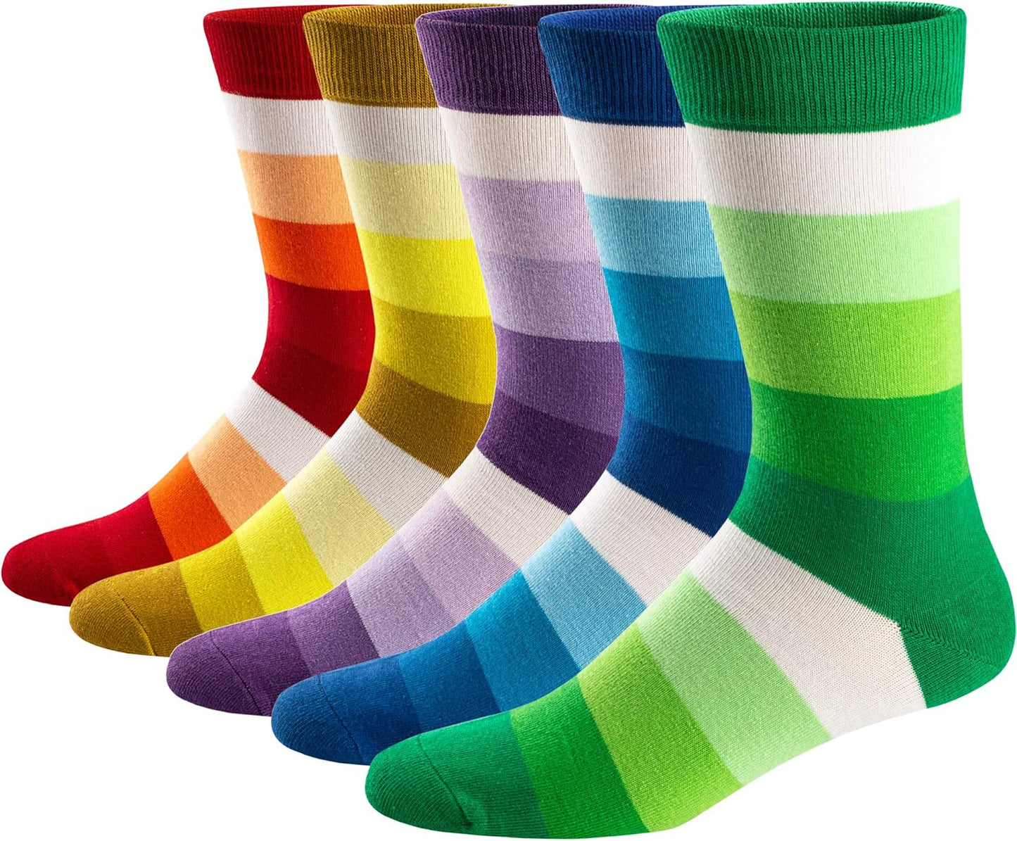Ueither Men'S Fun Dress Socks Colorful Funky Patterned Cotton Crew Socks