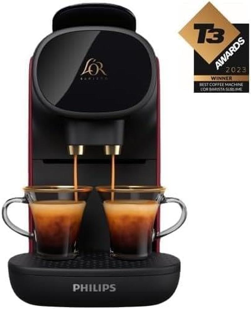 L'OR BARISTA Sublime Coffee Capsule Machine by Philips, for Double or Single Capsule, Red (LM9012/50)