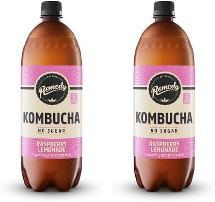 Remedy Kombucha  - Raspberry Lemonade - Sparkling Live Cultured Drink - Naturally Sugar Free Soft Drink - Prime Probiotic Drink for Gut Health - 12 X 250Ml REMEDY Kombucha