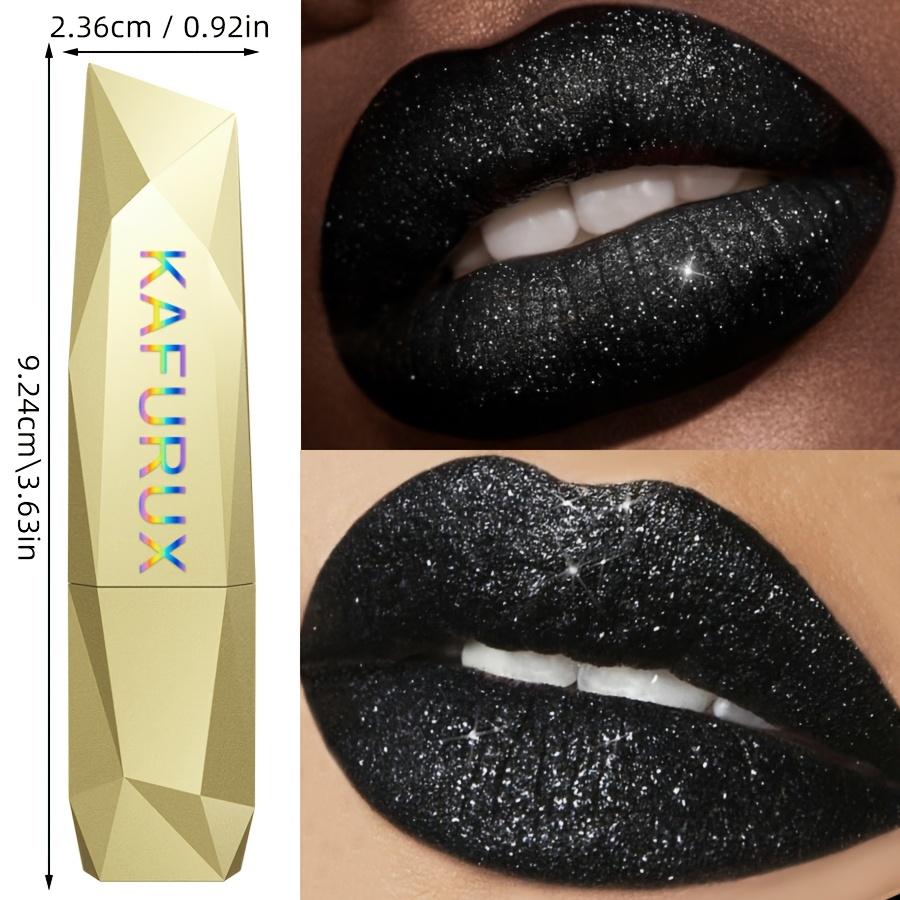 Halloween Waterproof, Long-Lasting 1pc Shimmering Black Lipstick | Pearlescent Lip Gloss, Easy to Apply, Non-Sticky Paste for All Skin Types, Shiny Finish