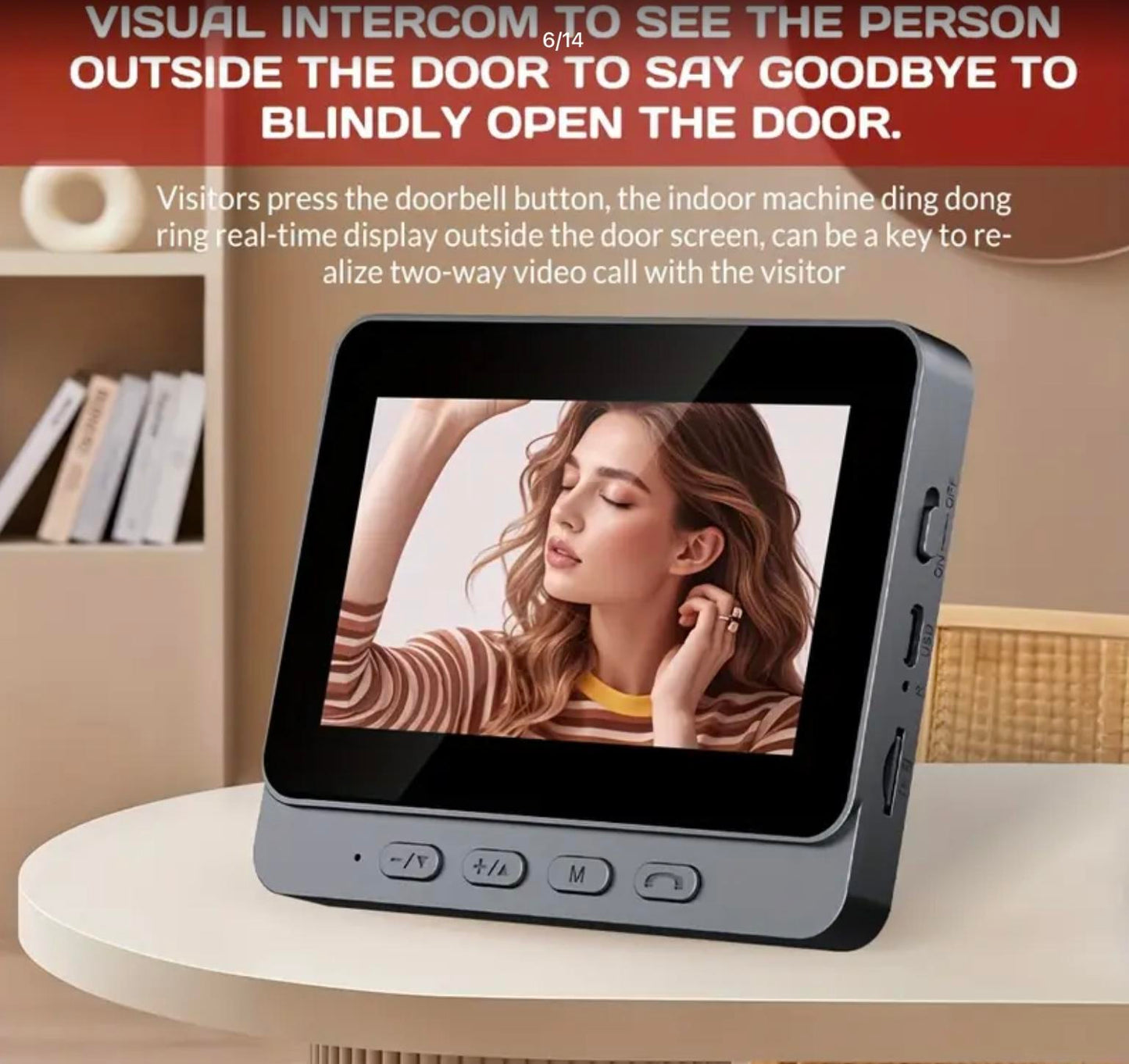 Doorbell Video Intercom Camera Inteligente Wireless by Bell Night Vision 4.3Inch Screen for Security Smart Home Apartment No brand