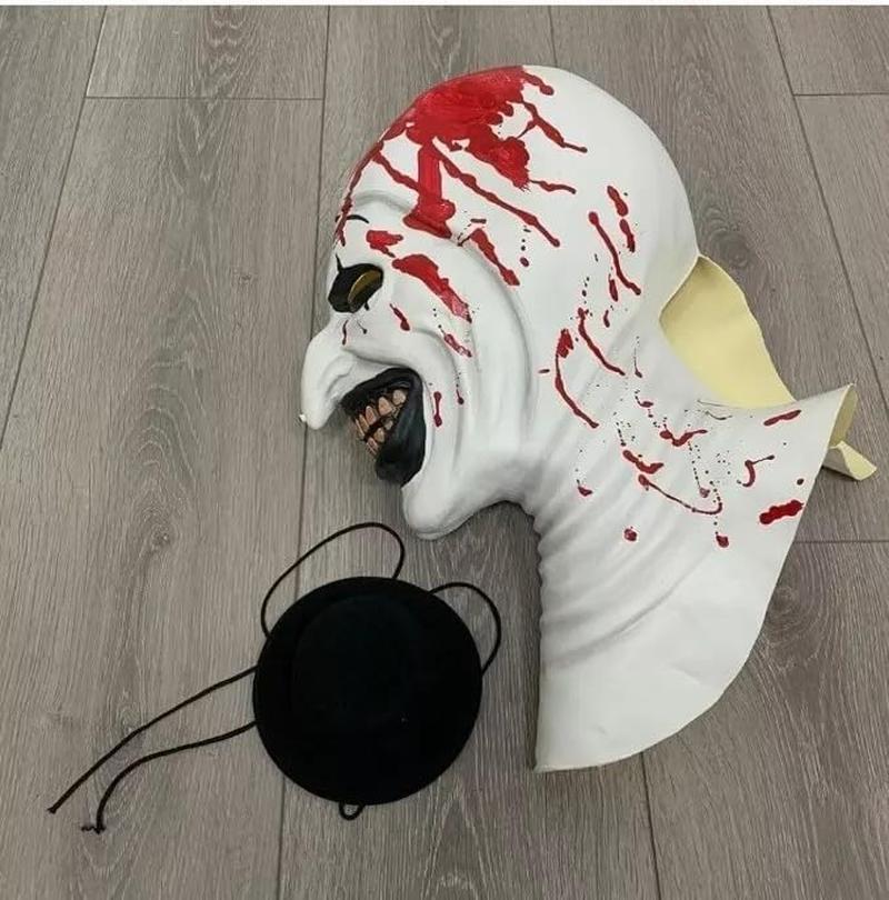 NEW-YIJUNSHUN Adult Terrifier Art the Clown Mask Art the Clown Terrifier Costume Terror Masks Scary the Killer Clown Joker Mask Halloween Cosplay Full Head Costume Props NYJS