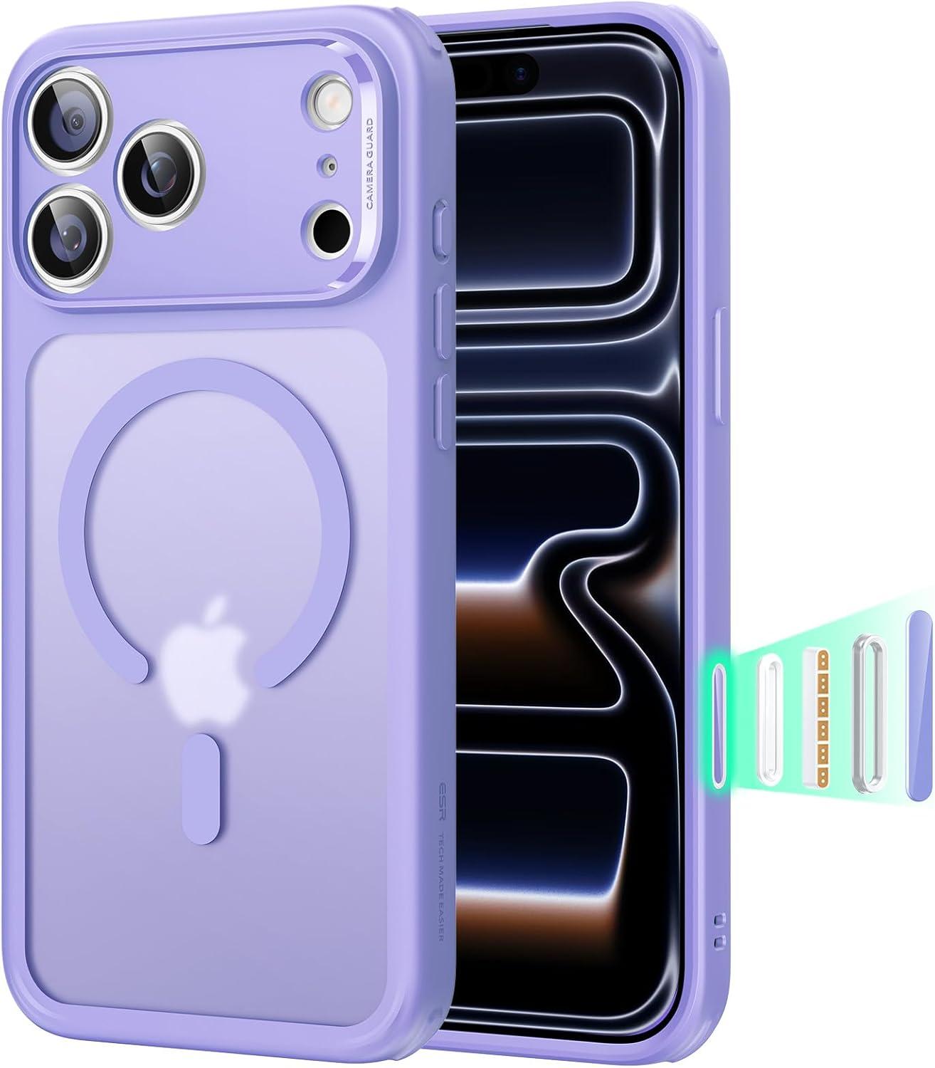 ESR iPhone 17 Pro Case Military-Grade Drop Protection Shock-Absorbing Air Guard Corners Camera Control Cover Magsafe Compatible Hybrid Series Clear Acrylic Magnetic Wireless Casing