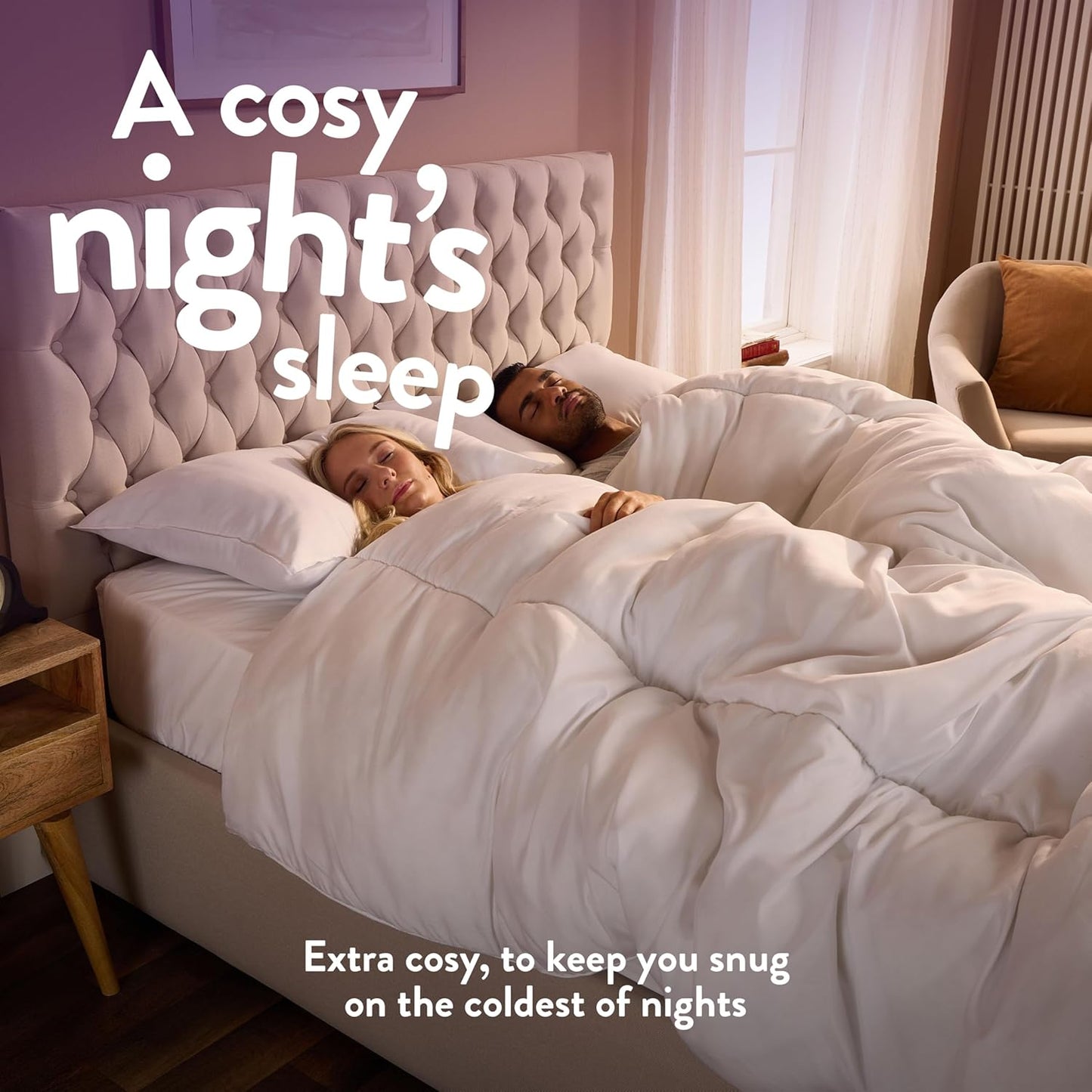 Slumberdown Cosy Nights 15 Tog King Size Duvet - Thick, Extra Warm & Snuggly King Quilt for Cold Winter Nights | Uk-Made, Soft-Touch, Non-Allergenic & Washable (225 X 220Cm)