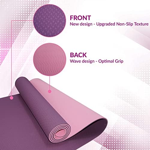 Comfy Mat Yoga Mat – Non-Slip Premium TPE Yoga Mat [Bonus Waterproof Carry Bag] – Eco-Friendly Workout Mat for Pilates, Meditation, Women, Men – Fitness Exercise Mat, 183Cm X 61Cm X 6Mm MOHAJER LTD