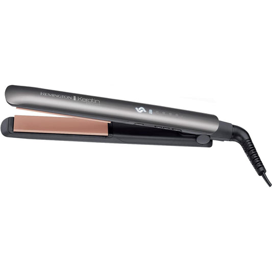 Remington Keratin Protect Intelligent Hair Straightener - Heat Sensor Measures Hair Moisture Levels and Adapts to the Optimum Temperature - Plates Are Infused with Keratin & Almond Oil, S8598