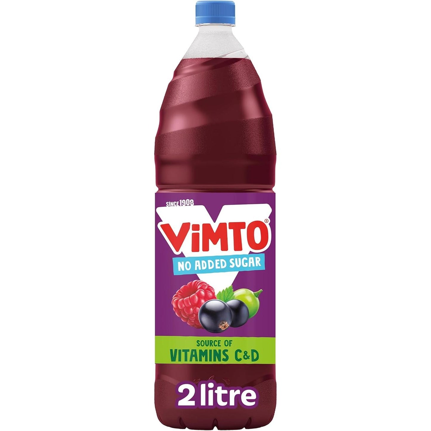 Vimto Squash – No Added Sugar – Real Fruit Flavour – Vitamins C & D – 2L Bottle – Low Calorie – HFSS Compliant vimto