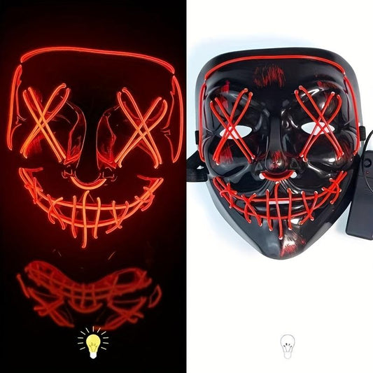 [1pc Glow Mask] Glow in the Dark 1pc Plastic Mask | Street Style Design for Holiday Dance Party Games