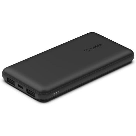 Belkin 10000Mah Portable Power Bank, 10K USB-C Portable Charger with 1 USB-C Port and 2 USB-A Ports, Battery Pack for up to 15W Charging for Iphone, Samsung Galaxy, Airpods, Ipad, and More - Black