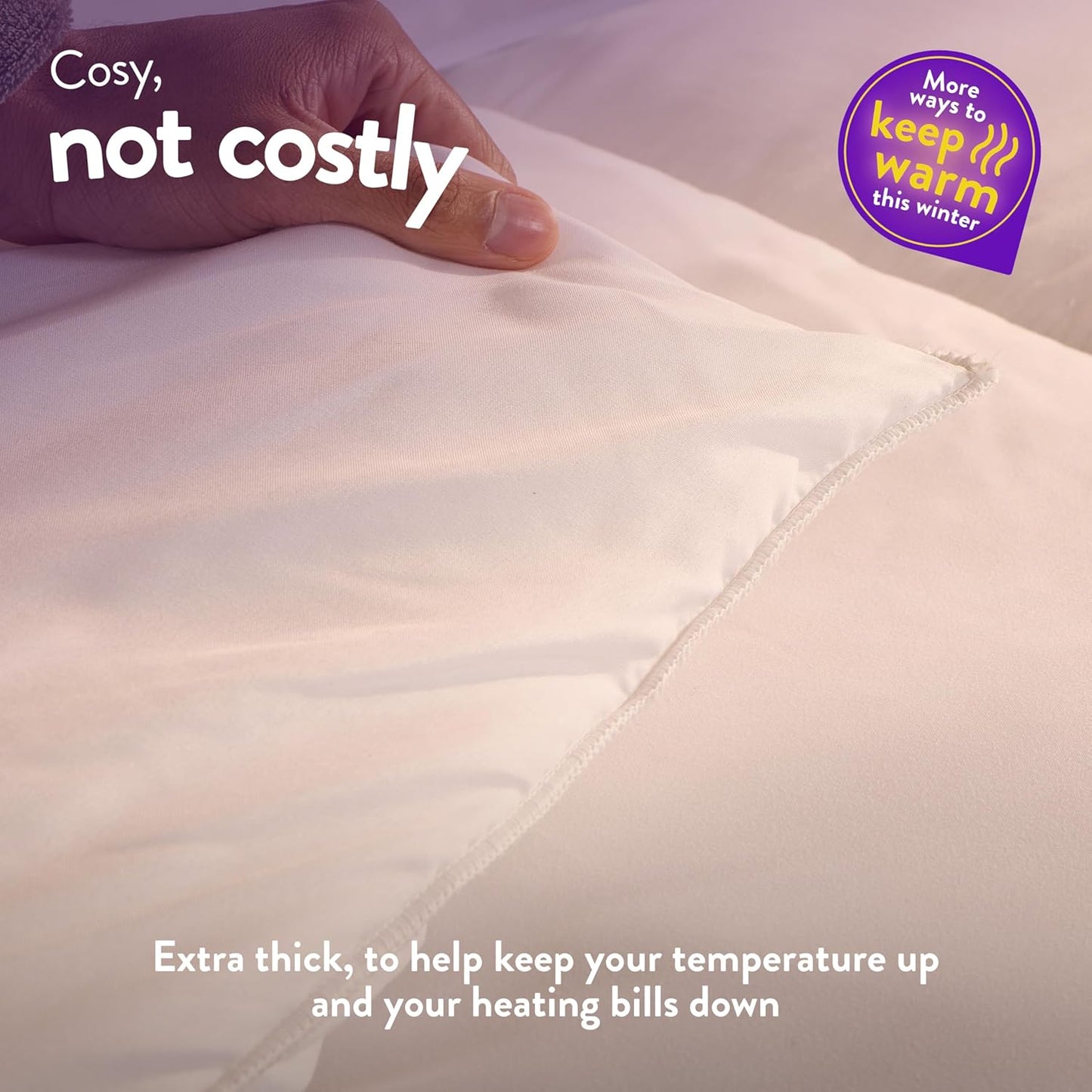 Slumberdown Cosy Nights 15 Tog King Size Duvet - Thick, Extra Warm & Snuggly King Quilt for Cold Winter Nights | Uk-Made, Soft-Touch, Non-Allergenic & Washable (225 X 220Cm)