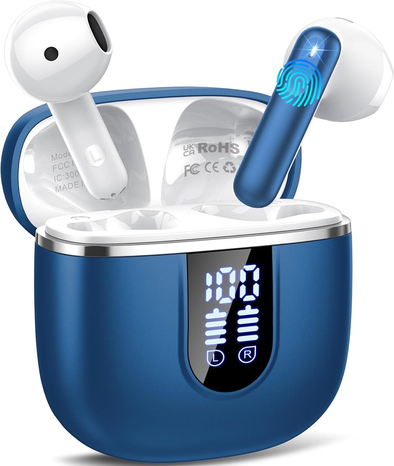 Wireless Earbuds, Bluetooth 5.4 Earphones in Ear with Hifi Stereo,14Mm Drivers with Big Bass, 40H Clear Calls Bluetooth Earphones, Wireless Ear Buds with 4 ENC Noise Cancelling Mic IP7 Waterproof Cillso
