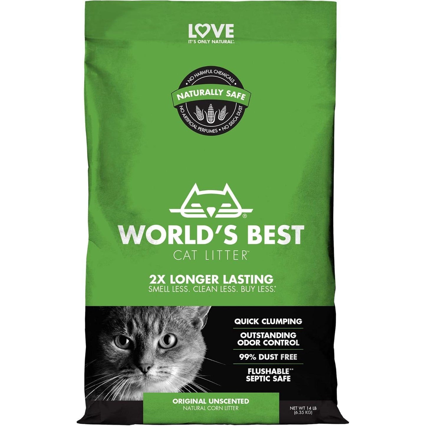 World'S Best Cat Litter 28Lb Original Comfort Care Unscented, 12.7 Kg Worlds Best Cat Litter