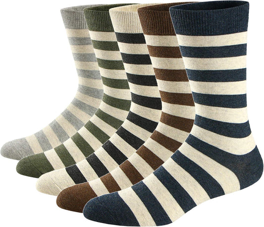 Ueither Men'S Fun Dress Socks Colorful Funky Patterned Cotton Crew Socks