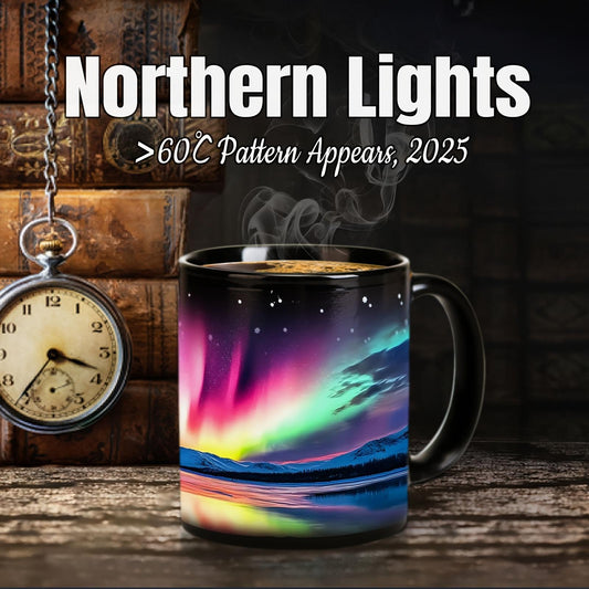 MugKiss 11oz Northern Lights Color-Changing Ceramic Coffee Mug – Aurora Borealis Design, Durable for Hot & Cold Drinks, Ideal Valentine'S Day Gift, Perfect for Christmas, Halloween, Thanksgiving, Mother'S Day, Valentine'S Day Gifts