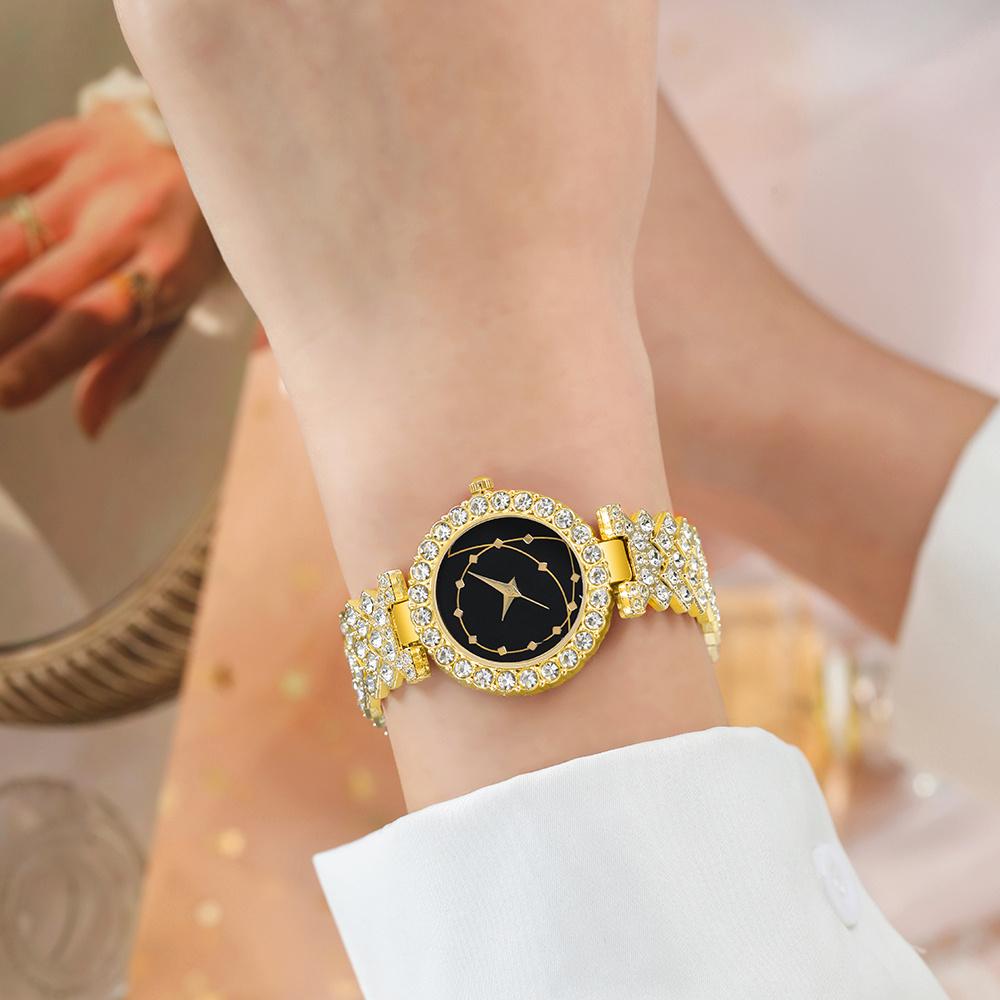 Luxury Fashion Quartz Watch Women Bracelet Jewellery Set Rhinestone Crystal Gift
