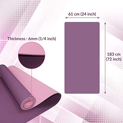 Comfy Mat Yoga Mat – Non-Slip Premium TPE Yoga Mat [Bonus Waterproof Carry Bag] – Eco-Friendly Workout Mat for Pilates, Meditation, Women, Men – Fitness Exercise Mat, 183Cm X 61Cm X 6Mm MOHAJER LTD