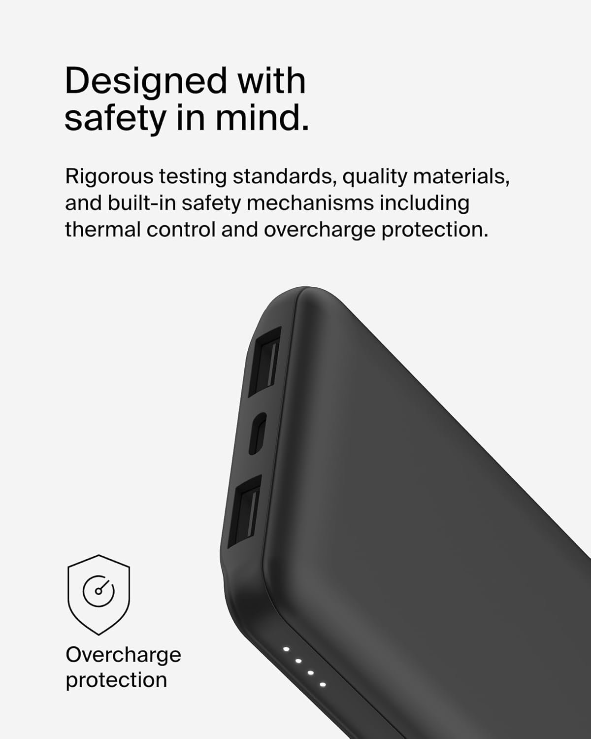 Belkin 10000Mah Portable Power Bank, 10K USB-C Portable Charger with 1 USB-C Port and 2 USB-A Ports, Battery Pack for up to 15W Charging for Iphone, Samsung Galaxy, Airpods, Ipad, and More - Black