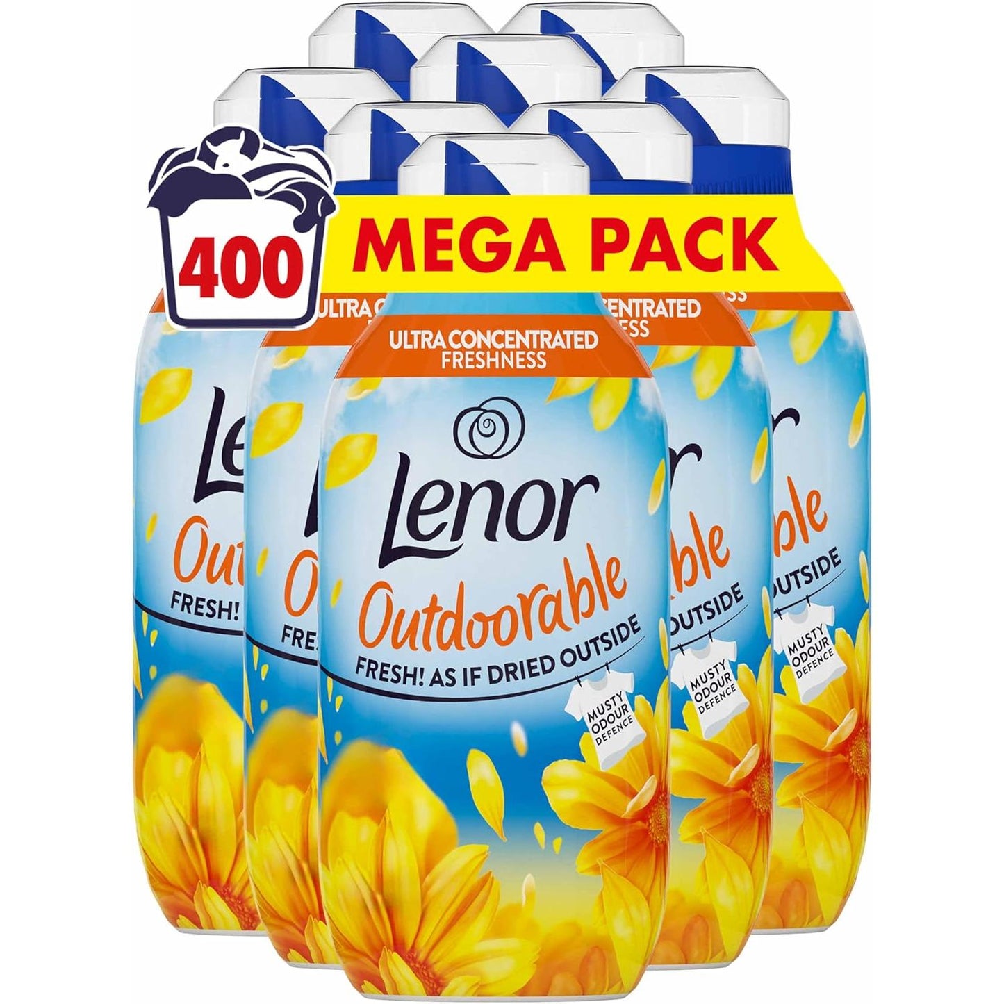 Lenor Outdoorable Fabric Conditioner 480 Washes Floral Fresh Ultra Concentrated Freshness with Musty Odour Defence Mega Pack