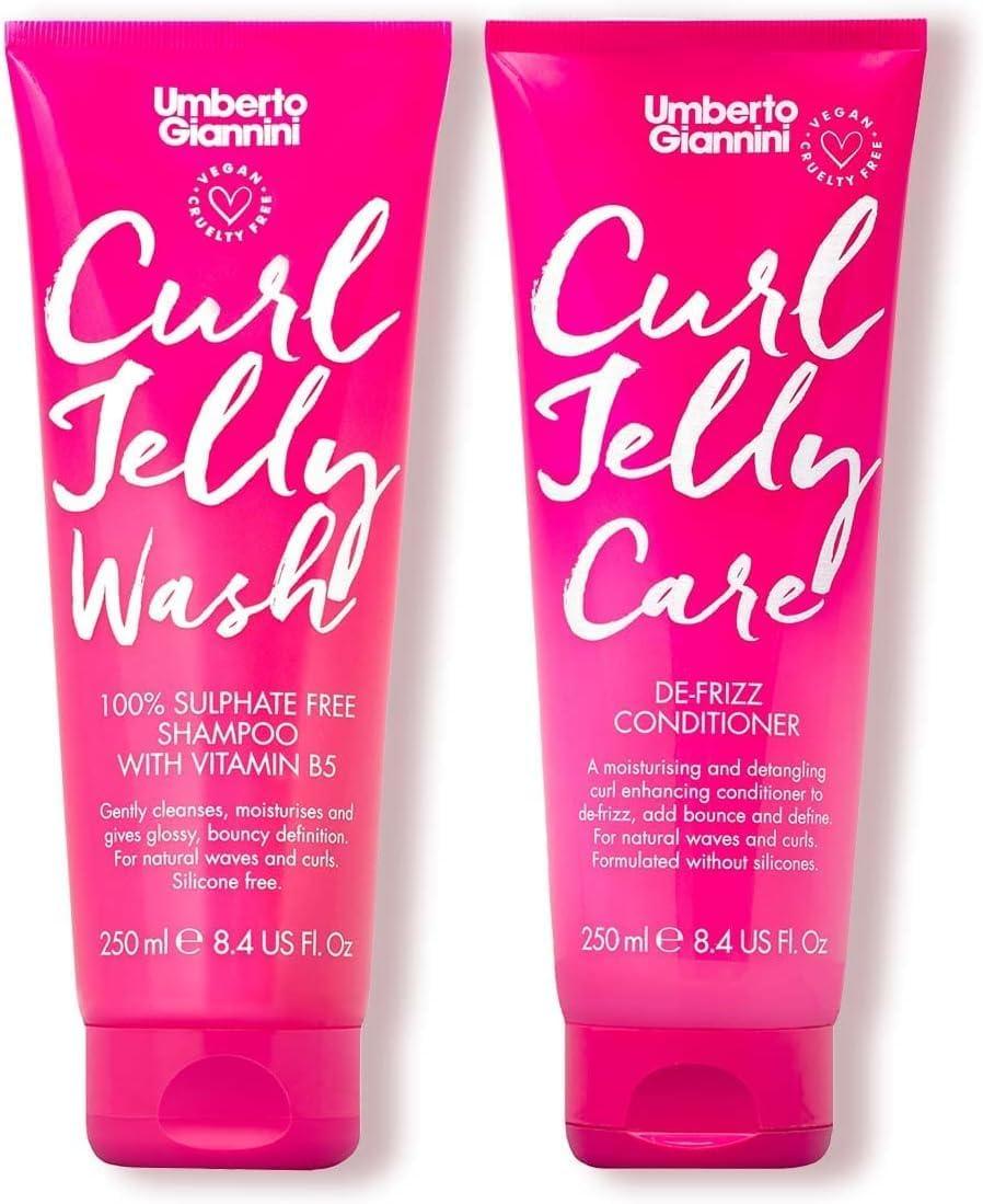 Umberto Giannini Curl Jelly Hair Kit - Includes 4 Products to Wash + Style Your Curls - Cult Favorite Curl Jelly - Shampoo, Conditioner, Curl Cream - for Curls, Waves & Coils