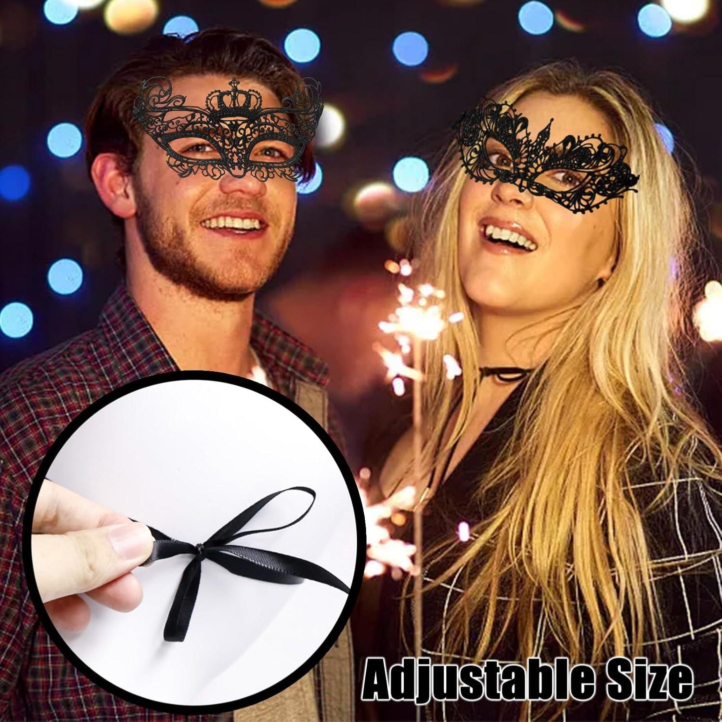 Ormromra 2PCS Lace Masquerade Masks, Black Face Mask for Women, Sexy Lace Eyemask, Half Face Venetian Lace Mask, Lady Girl Lace Eye Mask, for Elegant Prom, Halloween, Costume Party ormromra