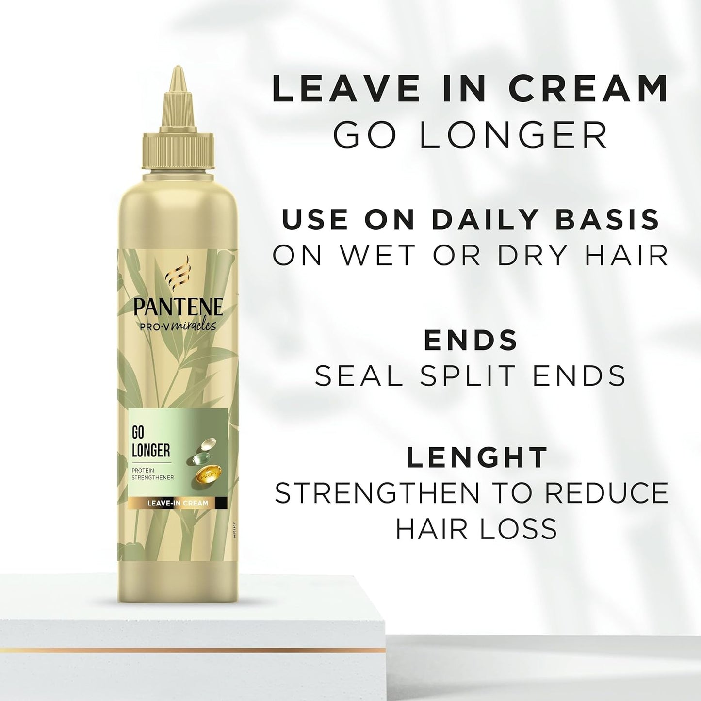 Pantene Grow Strong Shampoo and Conditioner Set and Leave in Cream to Promote Hair Growth. for Dry, Damageed Hair, Helps Reduce Hair Loss, Strengthen and Thicken Hair.