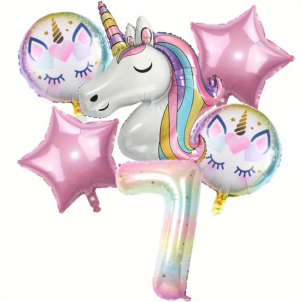 [Unicorn Balloon Set] 6pcs Unicorn Balloon Set - Star Numbers and Star Balloons, Durable and Reusable, Suitable for Birthday, Wedding, Anniversary, Halloween, Christmas Decorations, Party Supplies, Celebration Decor, Event Planners
