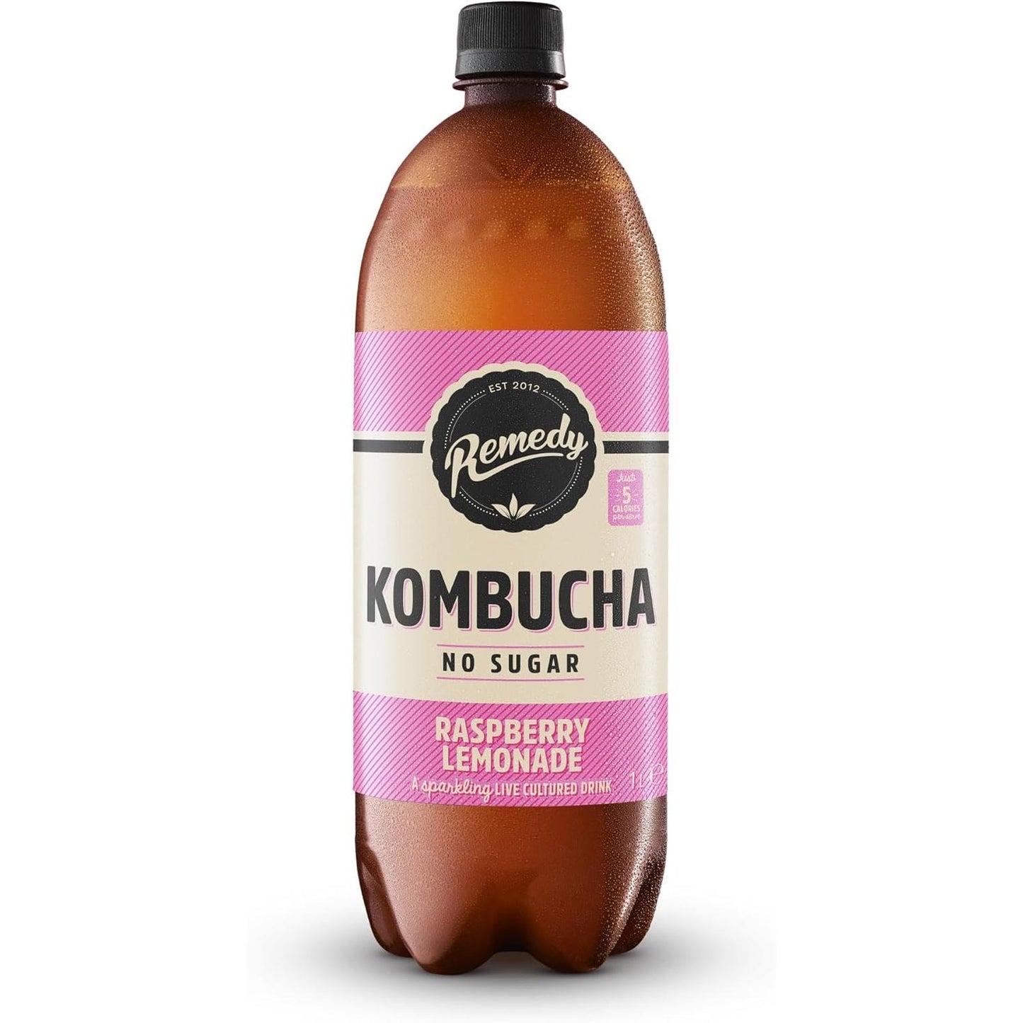 Remedy Kombucha  - Raspberry Lemonade - Sparkling Live Cultured Drink - Naturally Sugar Free Soft Drink - Prime Probiotic Drink for Gut Health - 12 X 250Ml REMEDY Kombucha